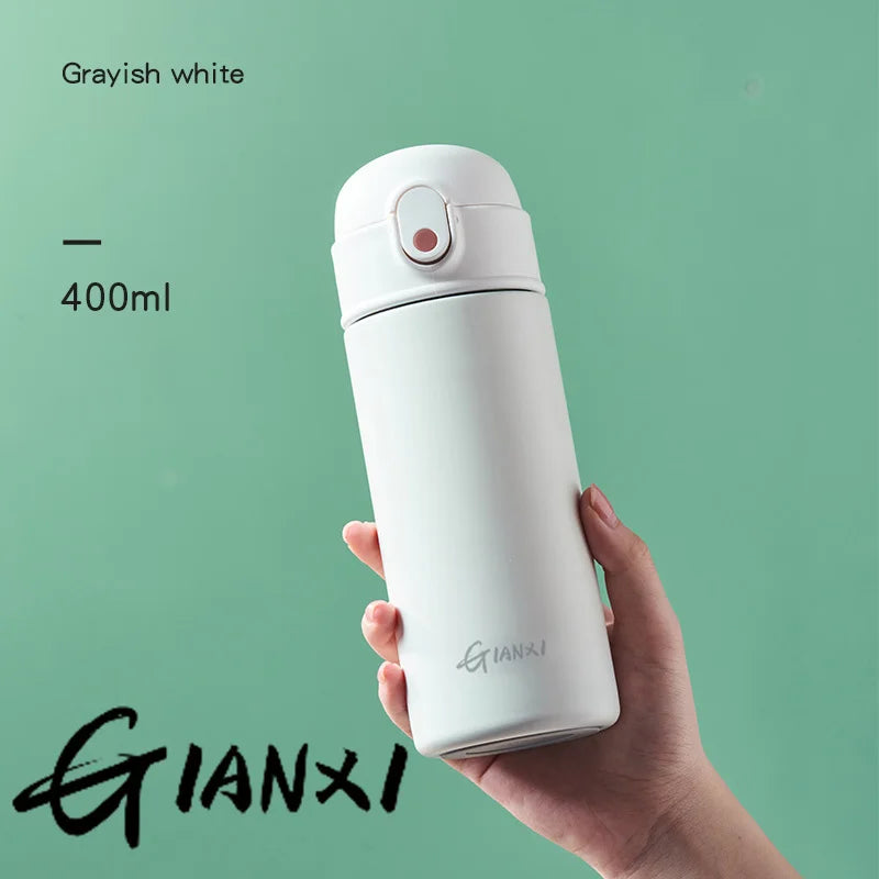 GIANXI Bouncing Straw Thermos Cup Stainless Steel Termos Water Bottle Simple Ins Style Portable Insulated Cups Drinkware