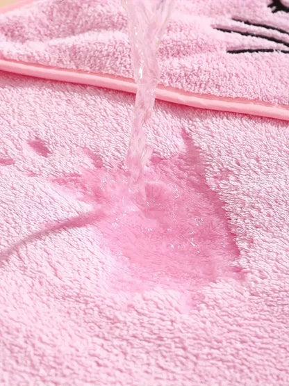 Coral Velvet Kidsren's Cape Bath Towel Newborn Bath Wrap Bath Towel Cute Cartoon Cape Bathrobe