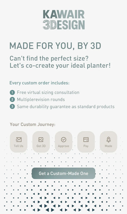 Modern Minimalist 3D Printed Plant Pot – Biodegradable Flower Planter for Home Decor, Eco-Friendly Sustainable Gift (Cheo)