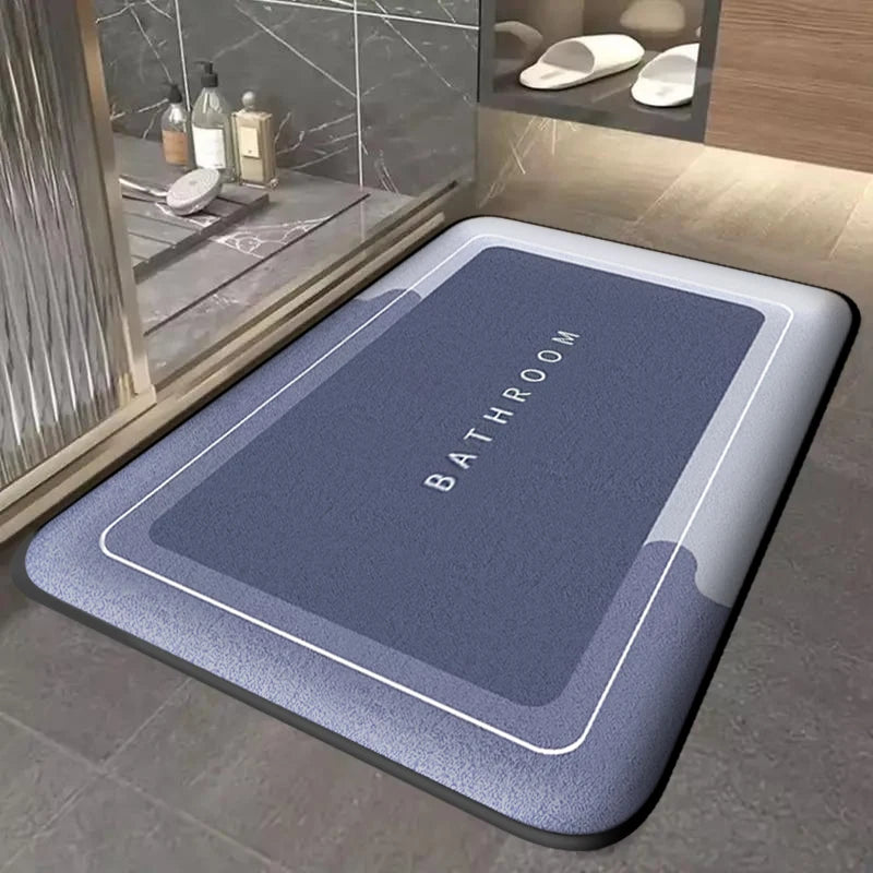 Flannel bathroom printed non-slip foot mat bathtub mat thick sponge dirt-resistant water-absorbent floor mat