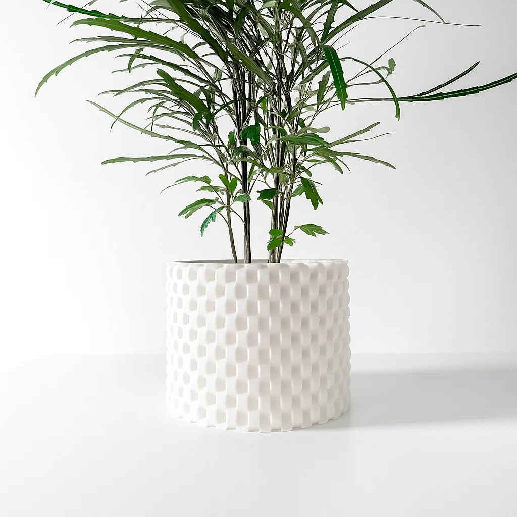 Modern Minimalist 3D Printed Plant Pot – Biodegradable Flower Planter for Home Decor, Eco-Friendly Sustainable Gift (Cheo)