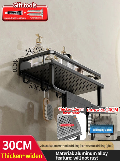 bathroom rack bathroom shelf toilet space aluminum hanging rack bathroom organizer hang on the wall