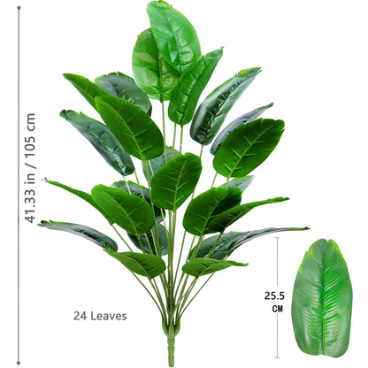60-90-120cm（47.2in) Artificial Tropical Palm Tree Fake Banana Plant Leaves Real Touch Strelitzia Plastic Plant for Home Garden