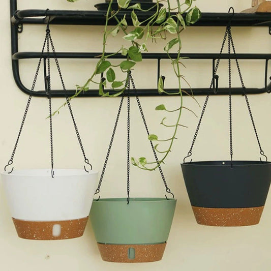 Plastic Hanging Basket Plant Pot Self-Watering Flowerpot Outdoor Plant Pot Indoor Wall Hanging Pots for plants Home Decoration