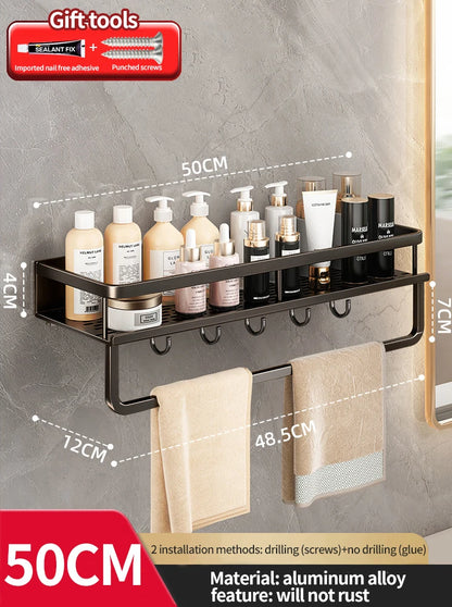 bathroom rack bathroom shelf toilet space aluminum hanging rack bathroom organizer hang on the wall