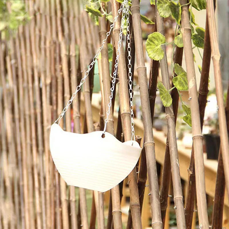 Hanging Orchid Pot With Chain Plastic Hanging Basket Flowerpot Wall Mounted Green Pot For Plant Herb Plant Container