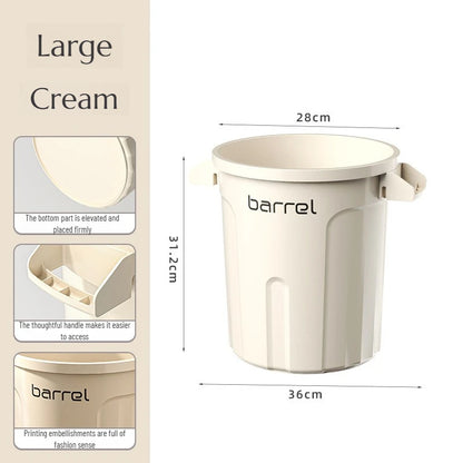 18/26L Large Capacity Trash Can Home Storage Bin Open Top Double Handle Minimalist Design for Kitchen Bathroom Living Room