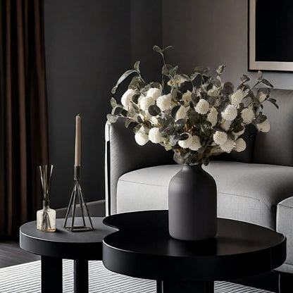 Matte Black Metal Vase, Ideal for Dried Flowers Gift for Wedding Home Spa Votive Candle Gardens Home Living Room Decoration Home