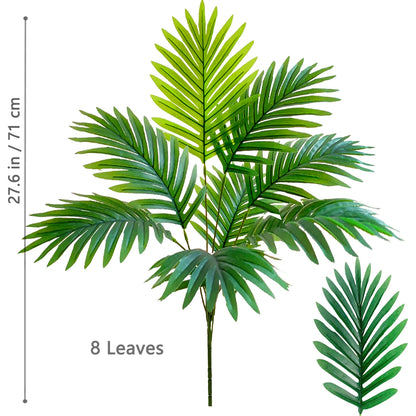 66-125cm（49.2in） Artificial Palm Tree Tropical Fake Plant Green Plastic Palm Leaf Branches Suitable for Home Garden Decoration