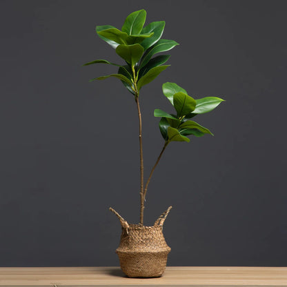 105cm 2 Forks Large Artificial Plants Fake Magnolia Tree Branch Plastic Rubber Leaves Tall Green Landscape For Home Garden Decor