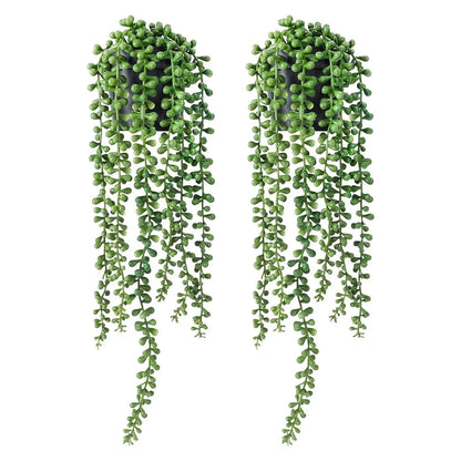 Lifelike Artificial Lush Hanging Succulents Home Wedding Green Plant Wall Hanging Vine Decorative Plant Wall Balcony Outdoor