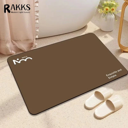 RAKKS Simple Super Absorbent Bath Mat Diatomite Stone Floor Mat, Non Slip Durable Bathroom Rug for Wet Areas Home Carpet Rug