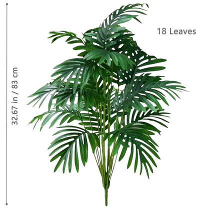 66-125cm（49.2in） Artificial Palm Tree Tropical Fake Plant Green Plastic Palm Leaf Branches Suitable for Home Garden Decoration