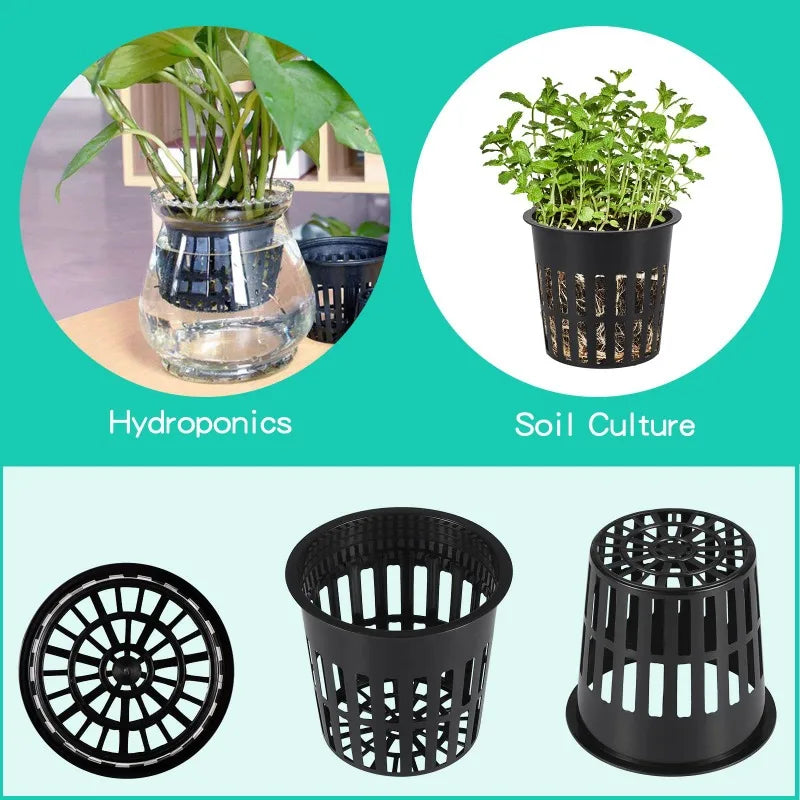 3 Inch Heavy Duty Net Pots Hydroponic Cups Garden Slotted Mesh Net Cups Plant Nursery Net Pots for Hydroponics Slotted