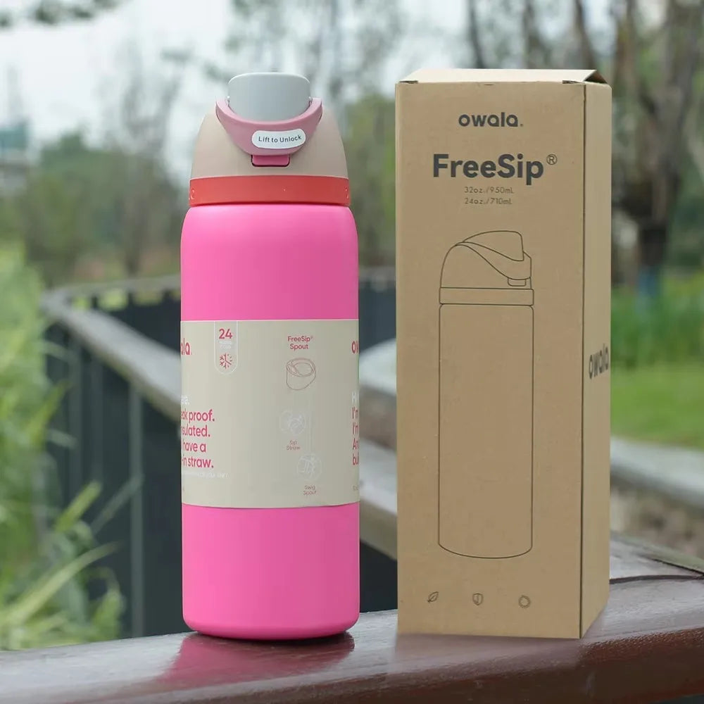 2025 NEW Owala 24Oz/32 OzInsulated Stainless Steel Water Bottle with Straw, BPA-Free Sports Water ion for Your Outdoor Adventure