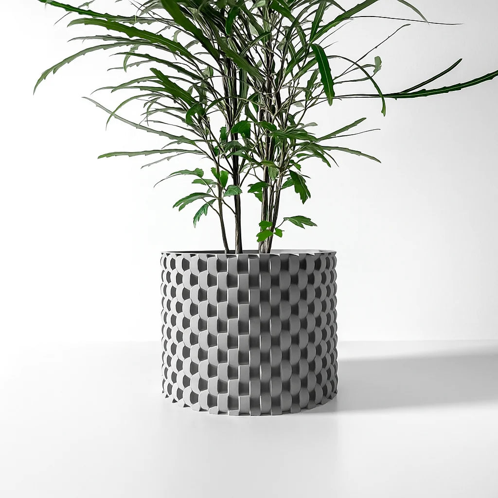 Modern Minimalist 3D Printed Plant Pot – Biodegradable Flower Planter for Home Decor, Eco-Friendly Sustainable Gift (Cheo)