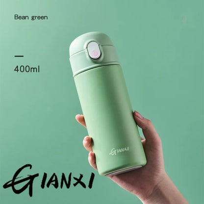 GIANXI Bouncing Straw Thermos Cup Stainless Steel Termos Water Bottle Simple Ins Style Portable Insulated Cups Drinkware