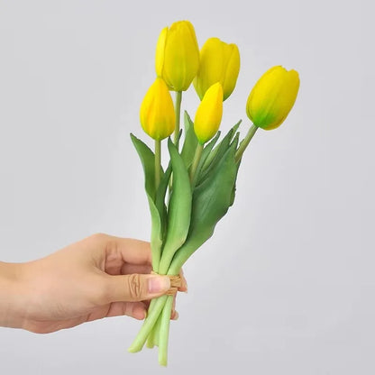 5pcs/Bouquet New Silicone Tulip Artificial Flower 40cm Real Touch Fake Plant B For Wedding Decoration Home Garen Acceeeories