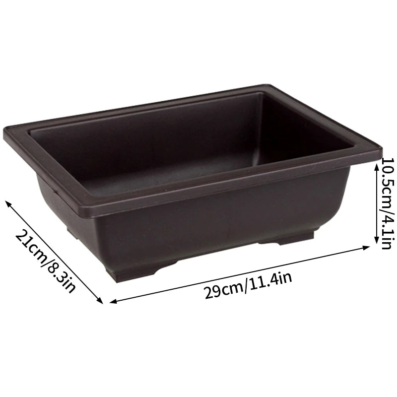 Rectangular Bonsai Training Pots Plastic Flowerpot with Drainage Tray Succulent Plants Pot Bonsai Plants Growing Pots Home Decor
