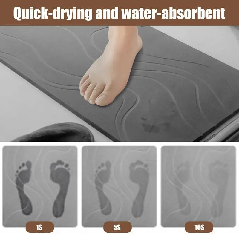 Indoor Diatomite Stone Bath Mat Diatom Mud Soft Mat Water Absorption Quick Drying Diatomite Stone Shower Mat Entryway Rugs