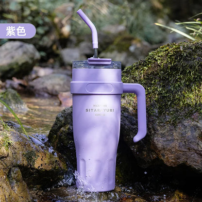 2025 New Sitarayuri Large Capacity 304 Stainless Steel Inner Handle Cup Office Insulation Cold Straw Cup Daily Drinking Cup