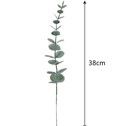 12/36pcs Green Artificial Eucalyptus Stems Fake Plants Eucalyptus Leaves Branches Flower Bouquet Wedding Christmas Party Decor