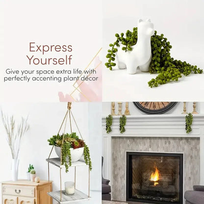 Lifelike Artificial Lush Hanging Succulents Home Wedding Green Plant Wall Hanging Vine Decorative Plant Wall Balcony Outdoor