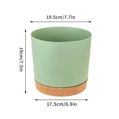 Plant Pot Circular Large Flowerpot Plastic Indoor Plants Succulent Planter with Drainage Bonsai Potted with Tray Home Decoration