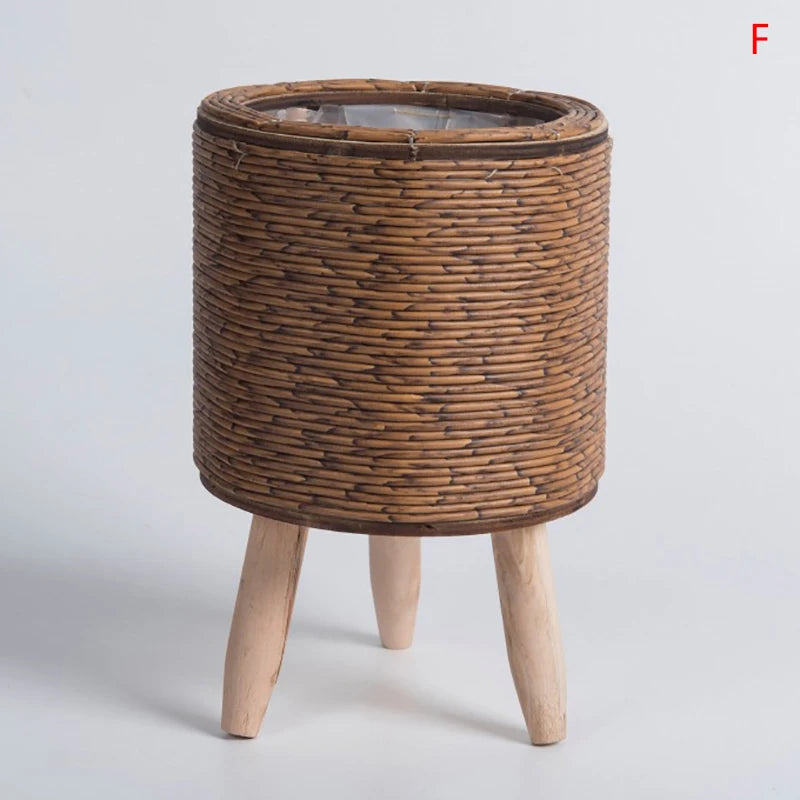 Vine Woven Wooden Frame Flower Stand As A Souvenir For Home Decor Indoor Decoration Desktop Green Ivy Succulent Potted Plant