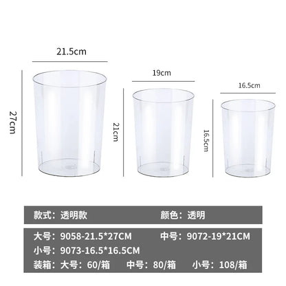 Luxury Transparent Trash Can Without Lid Garbage Bin Home Office Rubbish Nordic Garbage Container Waste Basket Kitchen Dustbin