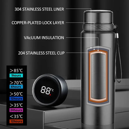 600/1000ML Stainless Steel Thermal Water Bottle with LED Temperature Display Keep Cold Hot Water Cup Tea Coffee Vacuum Flasks