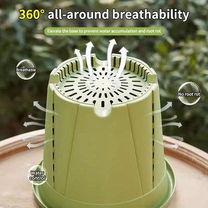 Plastic Flower Pot Root Control Breathable Nursery Pot Thickened Resin Plant Pot Garden Balcony Planting Potted Seedling Planter
