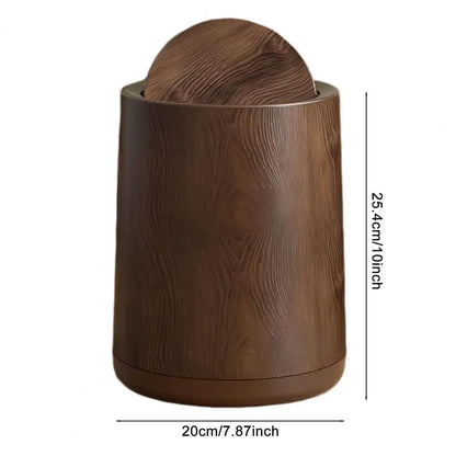 Bathroom Trash Can Round Garbage Bin with Swing Lid Large Capacity Easy to Clean Kitchen Waste Bin Decoration