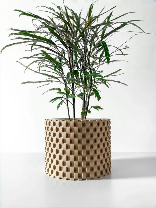 Modern Minimalist 3D Printed Plant Pot – Biodegradable Flower Planter for Home Decor, Eco-Friendly Sustainable Gift (Cheo)