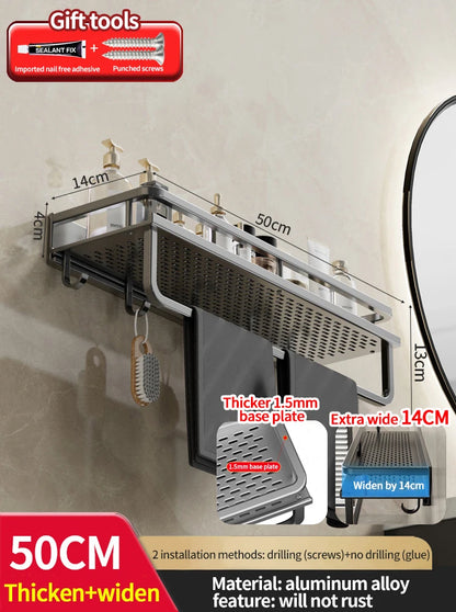 bathroom rack bathroom shelf toilet space aluminum hanging rack bathroom organizer hang on the wall