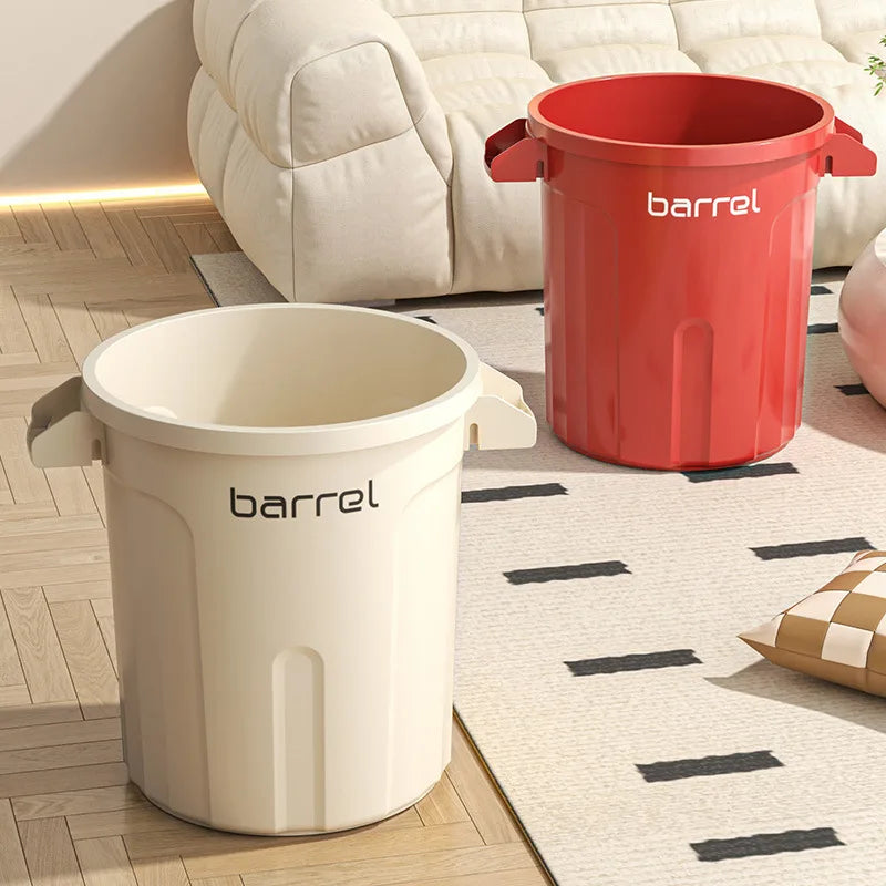 18/26L Large Capacity Trash Can Home Storage Bin Open Top Double Handle Minimalist Design for Kitchen Bathroom Living Room