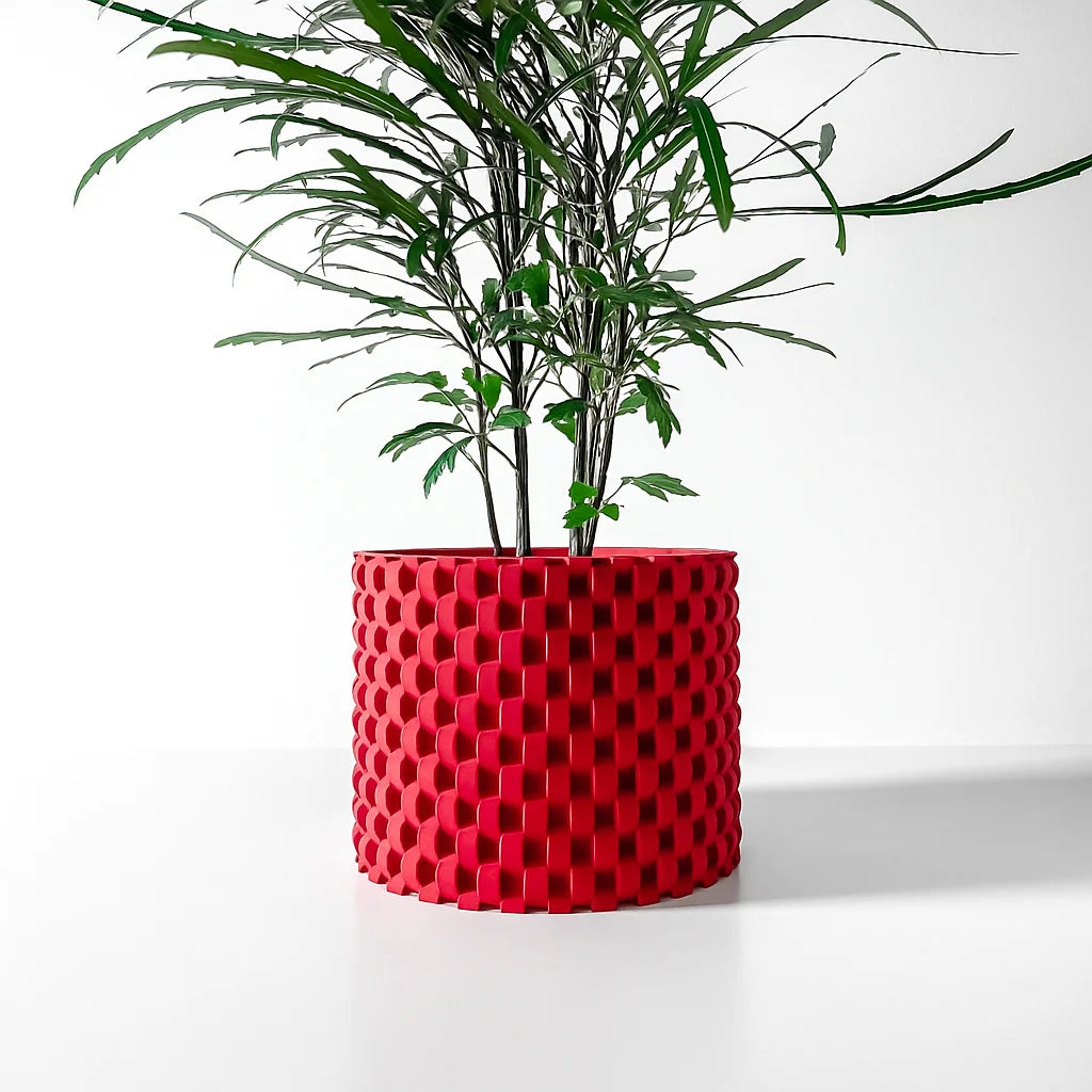 Modern Minimalist 3D Printed Plant Pot – Biodegradable Flower Planter for Home Decor, Eco-Friendly Sustainable Gift (Cheo)