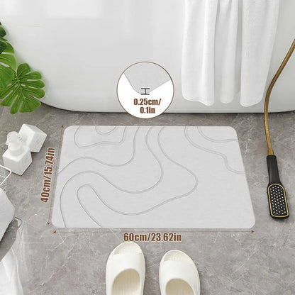 Indoor Diatomite Stone Bath Mat Diatom Mud Soft Mat Water Absorption Quick Drying Diatomite Stone Shower Mat Entryway Rugs