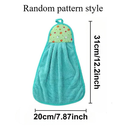 1/3/5PCS Coral Fleece Fingertip Towel Hanging Towel for Wiping Hands Household Dishwashing Cloth Kitchen Bathroom Clean Supplies