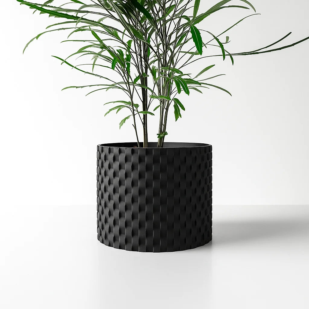 Modern Minimalist 3D Printed Plant Pot – Biodegradable Flower Planter for Home Decor, Eco-Friendly Sustainable Gift (Cheo)