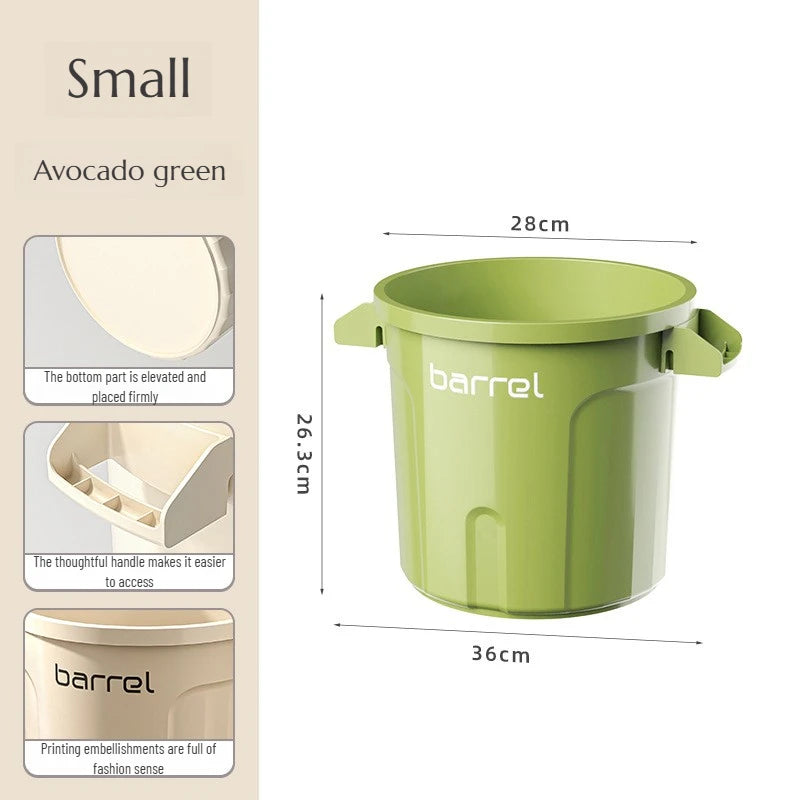 18/26L Large Capacity Trash Can Home Storage Bin Open Top Double Handle Minimalist Design for Kitchen Bathroom Living Room