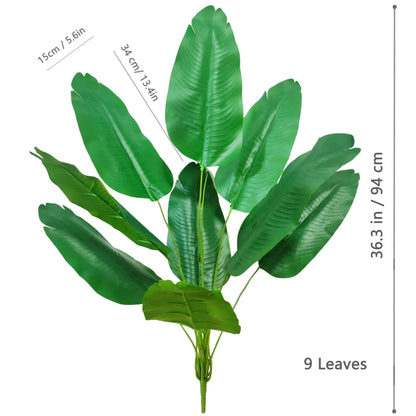 60-90-120cm（47.2in) Artificial Tropical Palm Tree Fake Banana Plant Leaves Real Touch Strelitzia Plastic Plant for Home Garden