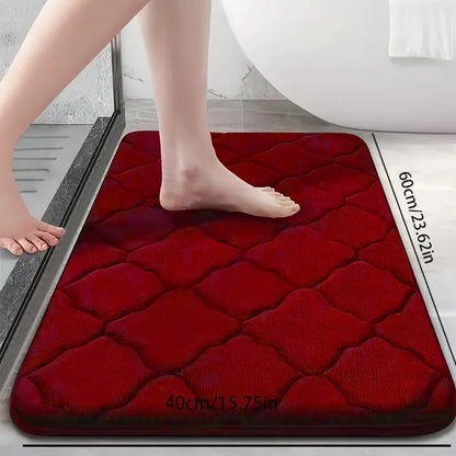 Non-Slip Bathroom Mat with Thick Memory Foam - Absorbent Polyester Floor Pad for Toilet Entrance Slow Rebound Sponge