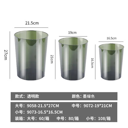 Luxury Transparent Trash Can Without Lid Garbage Bin Home Office Rubbish Nordic Garbage Container Waste Basket Kitchen Dustbin
