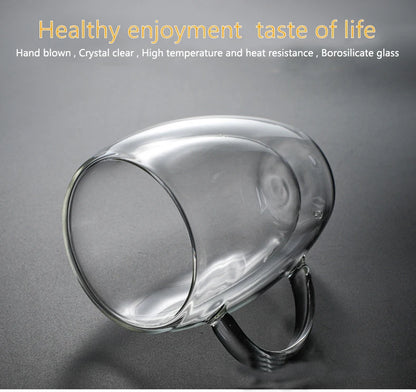 150/250/350/450ml Heat Resistant Double Wall Coffee Cup Transparent Glass Whiskey Tea Milk Cups Cold Beverage Wine Mug Drinkware