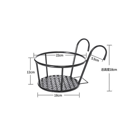 One pack of 3 iron art hanging flower pots with hanging hooks, metal plant planting hanging basket, detachable, for balcony, fen