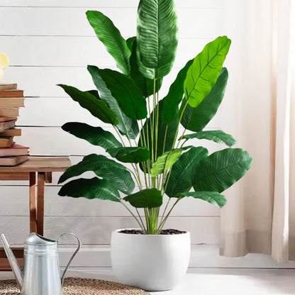 60-90-120cm（47.2in) Artificial Tropical Palm Tree Fake Banana Plant Leaves Real Touch Strelitzia Plastic Plant for Home Garden