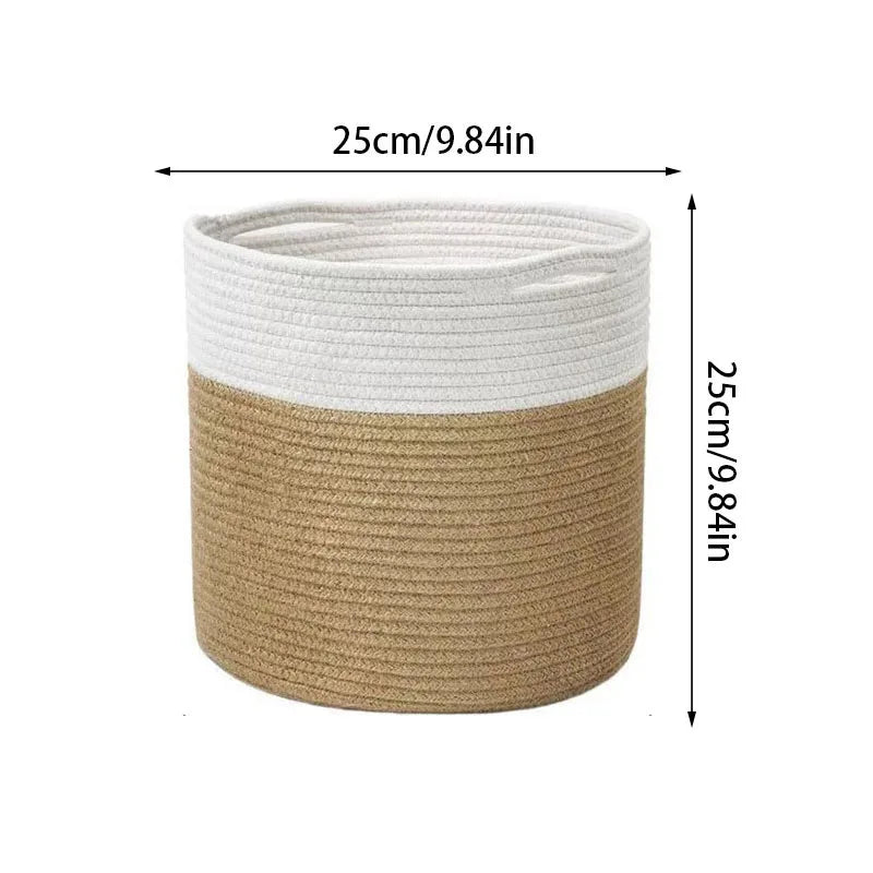 Cotton Rope Plant Basket Large Capacity Hand-Woven Flower Pot Holder Indoor Planter Storage Basket For Store Plants Toys Clothes