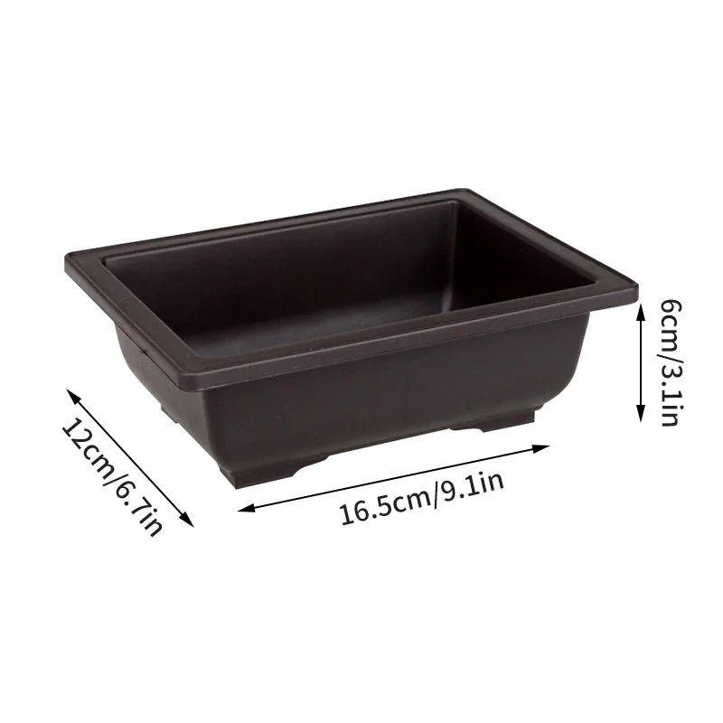 Rectangular Bonsai Training Pots Plastic Flowerpot with Drainage Tray Succulent Plants Pot Bonsai Plants Growing Pots Home Decor