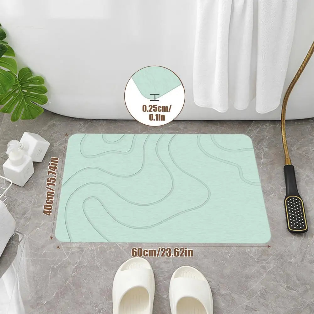 Indoor Diatomite Stone Bath Mat Diatom Mud Soft Mat Water Absorption Quick Drying Diatomite Stone Shower Mat Entryway Rugs